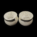 925 Sterling Silver Hallmarked 1.25x1.25 inch Ganesh Lakshmi Kumkum / Puja Box Set -20 ml – Style