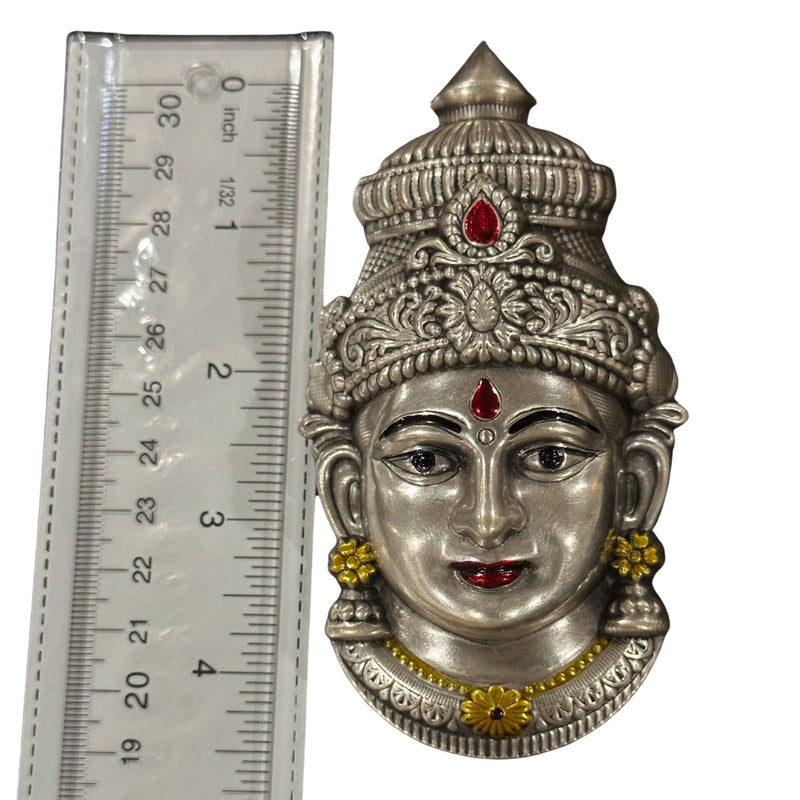 925 Sterling Silver Lakshmi / VaraLakshmi / Ammavaru Face (Figurine