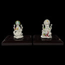 999 Pure Silver Ganesh & Lakshmi idol with Separate Stand (Figurine