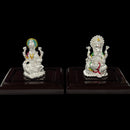 999 Pure Silver Ganesh & Lakshmi idol with Separate Stand (Figurine