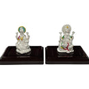 999 Pure Silver Ganesh & Lakshmi idol with Separate Stand (Figurine