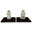 999 Pure Silver Ganesh & Lakshmi idol with Separate Stand (Figurine
