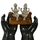 999 Pure Silver Ganesh & Lakshmi / Laxmi Idol / Statue / Murti (Figurine