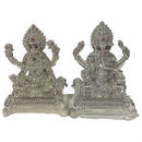 999 Pure Silver 3.0-inch Ganesh & Lakshmi / Laxmi Idol / Statue / Murti (Figurine