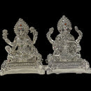 999 Pure Silver 3.0-inch Ganesh & Lakshmi / Laxmi Idol / Statue / Murti (Figurine