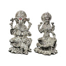 925 Sterling Silver Solid Ganesh & Lakshmi / Laxmi idol (Figurine