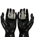 999 Pure Silver 2.5-inch Ganesh & Lakshmi / Laxmi Idol / Statue / Murti (Figurine