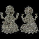999 Pure Silver 3.0-inch BIG Ganesh & Lakshmi / Laxmi Idol / Statue / Murti (Figurine