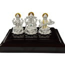 999 Pure Silver Ganesh Lakshmi & Saraswati Idol / Statue / Murti (Figurine