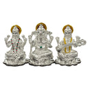 999 Pure Silver Ganesh Lakshmi & Saraswati Idol / Statue / Murti (Figurine