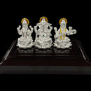 999 Pure Silver Ganesh Lakshmi & Saraswati Idol / Statue / Murti (Figurine