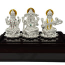 999 Pure Silver Ganesh Lakshmi & Saraswati Idol / Statue / Murti (Figurine