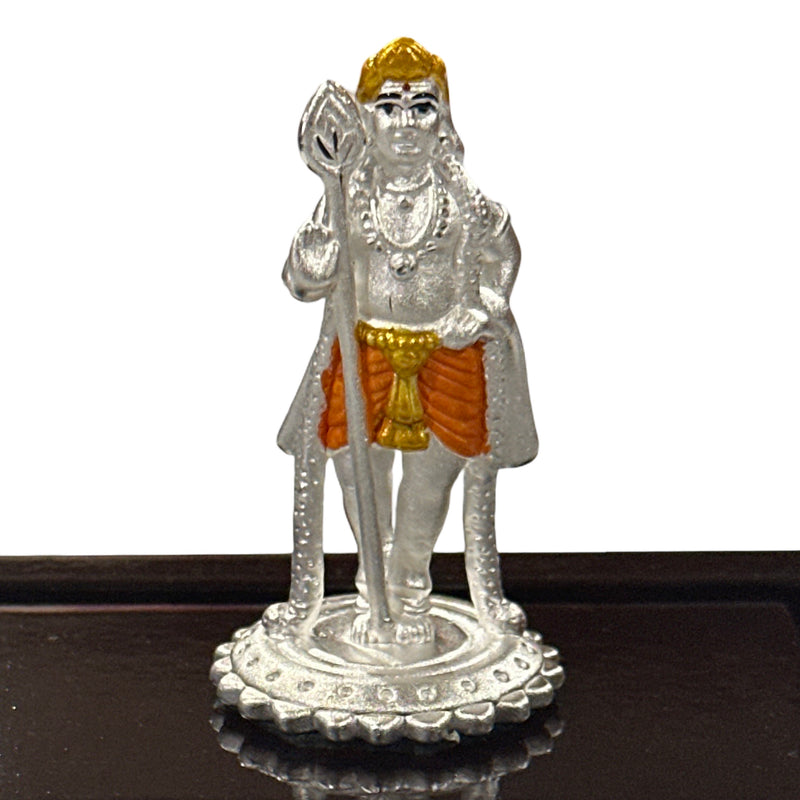 999 Pure Silver Lord Murugan (Kartikeya) – 2.0-Inch-Tall Statue / Murti (Figurine