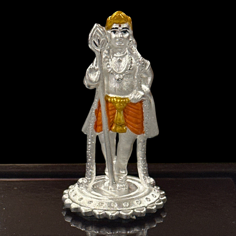 999 Pure Silver Lord Murugan (Kartikeya) – 2.0-Inch-Tall Statue / Murti (Figurine