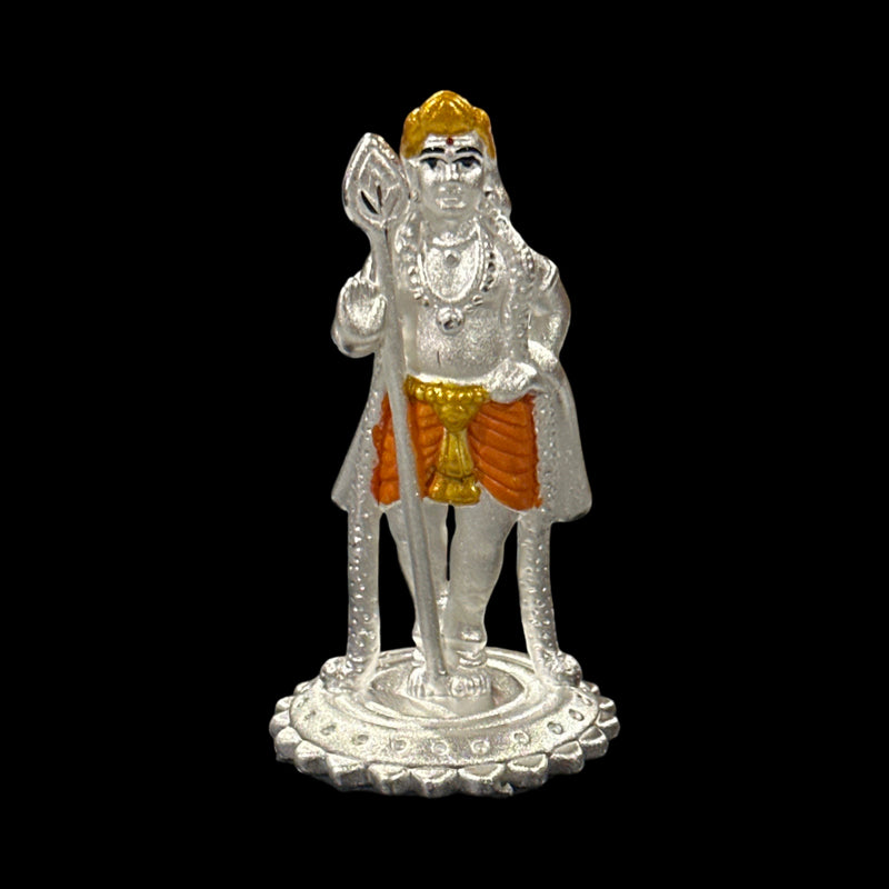 999 Pure Silver Lord Murugan (Kartikeya) – 2.0-Inch-Tall Statue / Murti (Figurine