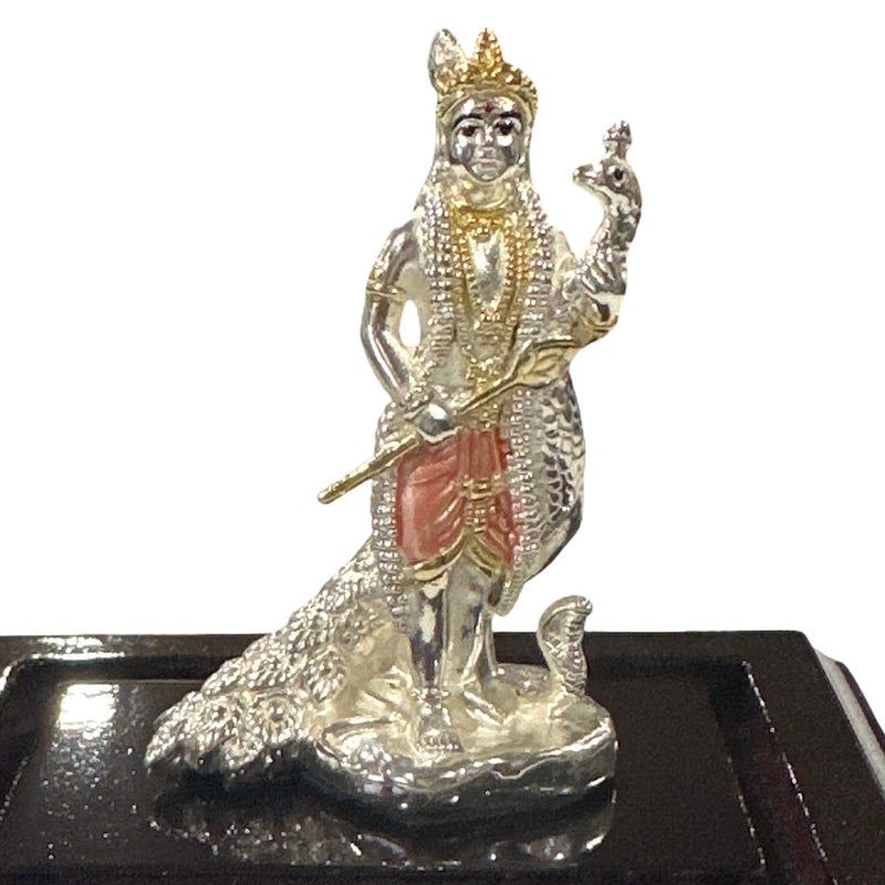 999 Pure Silver Lord Murugan (Kartikeya) – 2.5-Inch-Tall Statue / Murti (Figurine