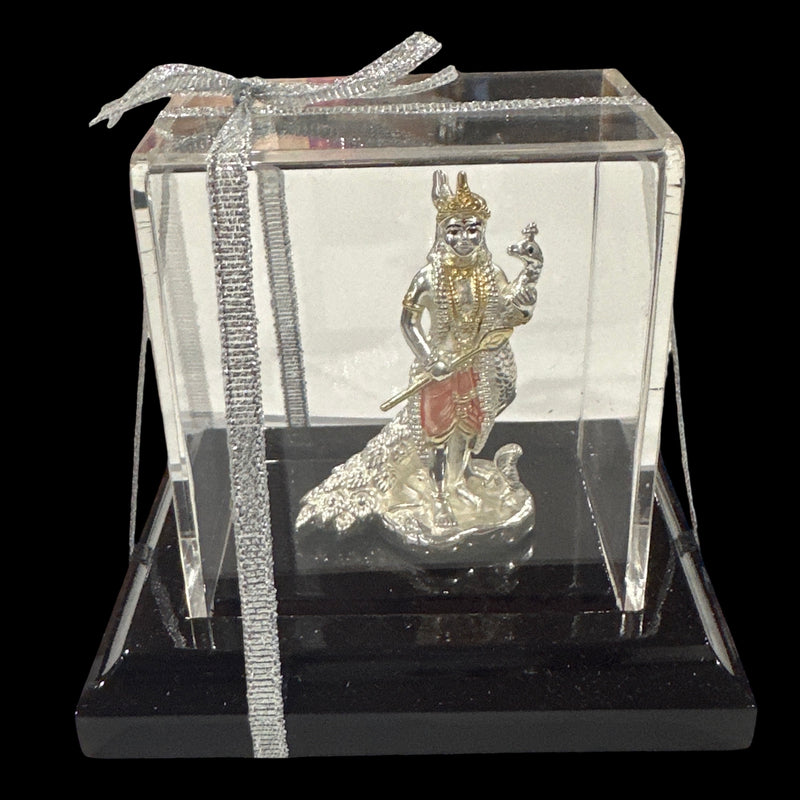 999 Pure Silver Lord Murugan (Kartikeya) – 2.5-Inch-Tall Statue / Murti (Figurine