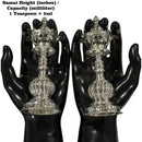 925 Sterling Silver Hallmarked Small Five Star / Kerala Naxi Samai / Kuthu Vilakku Pair -Style