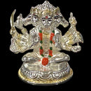 999 Pure Silver Lord Panchmukhi Hanuman 2.0-inch Tall Idol / Statue / Murthi (Figurine