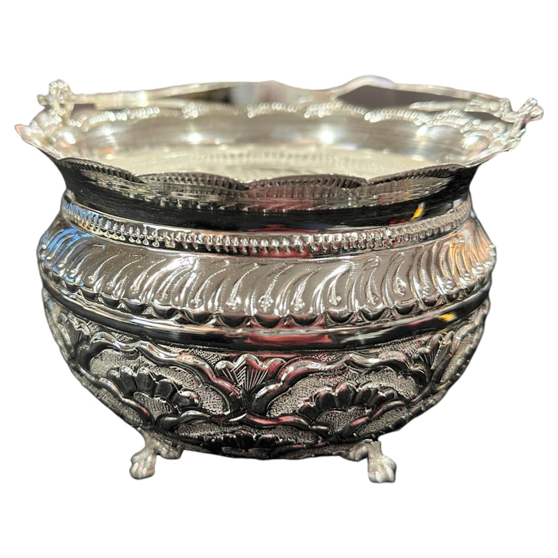 925 Sterling Silver Hallmarked Nakshi Puja Flower Basket -Style
