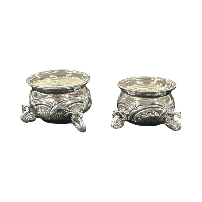 925 Sterling Silver Designer Puja Bowl with Swan Stand - Style