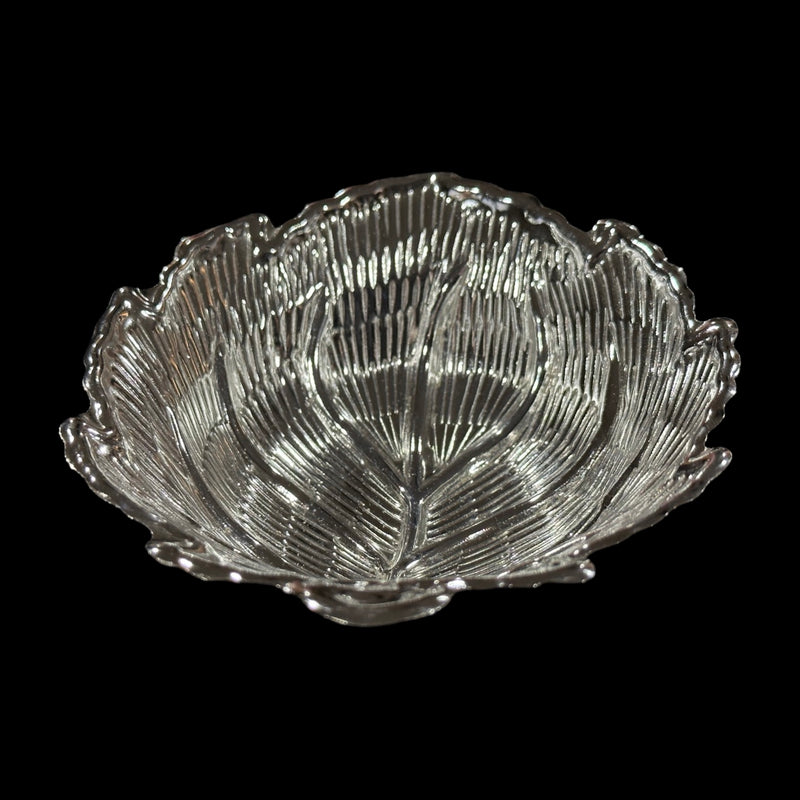 925 Sterling Silver Hallmarked Designer Puja Leaf Bowl - Style
