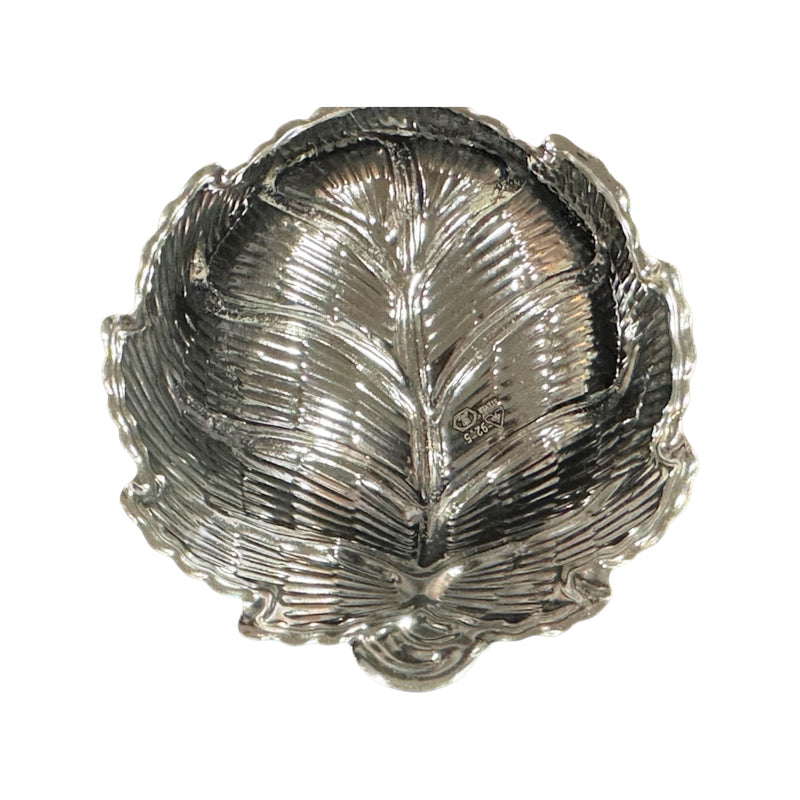 925 Sterling Silver Hallmarked Designer Puja Leaf Bowl - Style