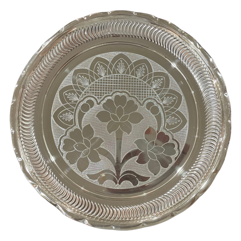 925 Sterling Silver Hallmarked Designer Puja Plate - Style