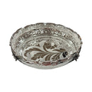 925 Sterling Silver Designer Hallmarked SMALL Puja Plate with Elephant Stand - Style