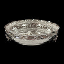 925 Sterling Silver Designer Hallmarked SMALL Puja Plate with Elephant Stand - Style