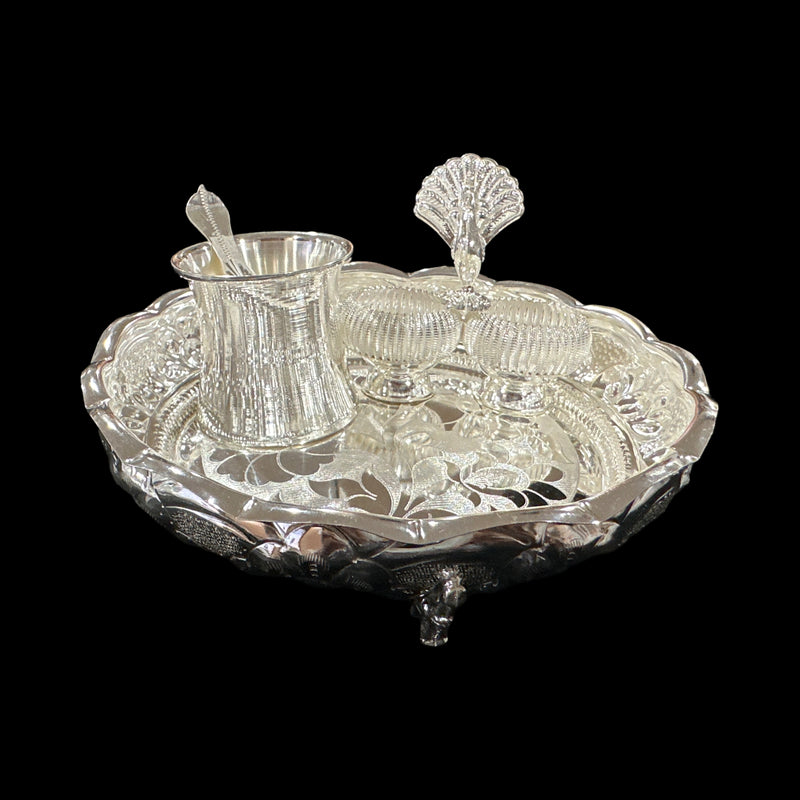 925 Sterling Silver 6.5 inch Hallmarked SMALL Exclusive Puja Set - 6.5" Set