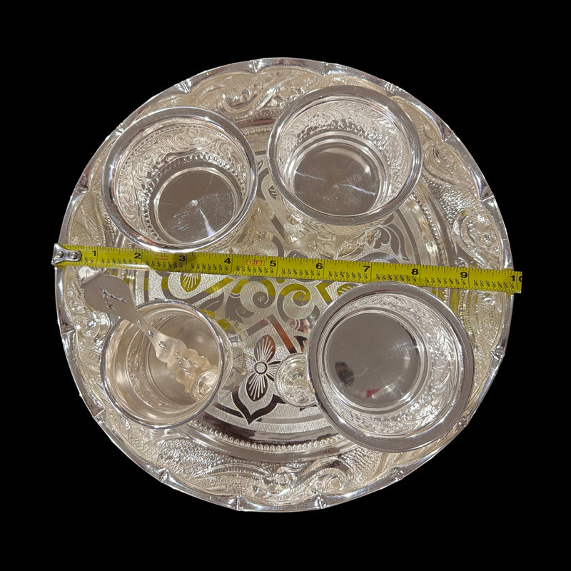 925 Sterling Silver 10.0 inch Hallmarked Exclusive Puja Set - 10" Set