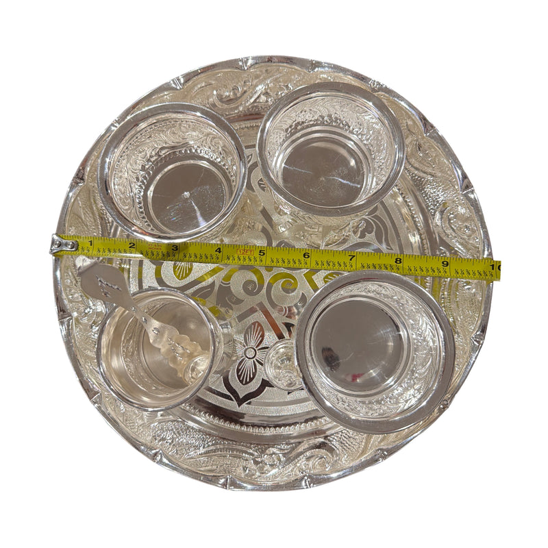 925 Sterling Silver 10.0 inch Hallmarked Exclusive Puja Set - 10" Set