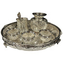925 Sterling Silver 12.0 inch Hallmarked Exclusive Puja Set - 12.0" Set