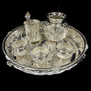 925 Sterling Silver 12.0 inch Hallmarked Exclusive Puja Set - 12.0" Set