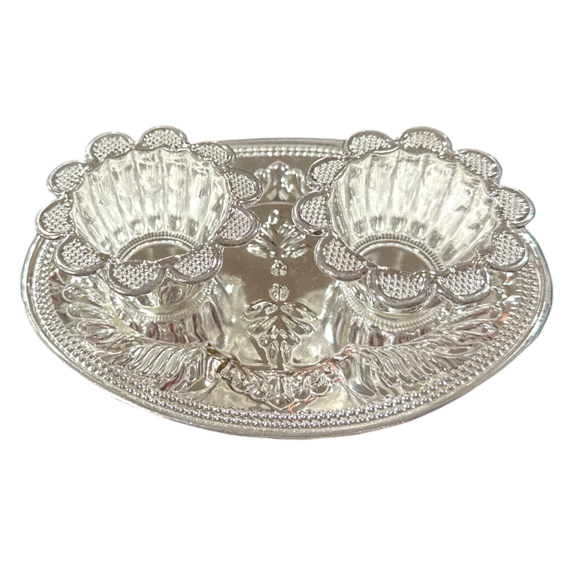925 Sterling Silver 5.0 inch Hallmarked Small Puja Set - 5.0" Set