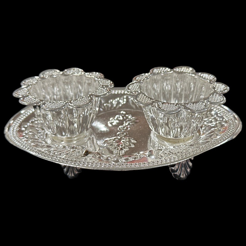 925 Sterling Silver 5.0 inch Hallmarked Small Puja Set - 5.0" Set