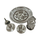 925 Sterling Silver Hallmarked 6.5-inch Puja Set- 6.5" Set