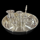 925 Sterling Silver Hallmarked 6.0-inch Puja Set- 6.0" Set