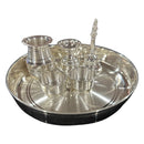 925 Sterling Silver Hallmarked 6.0-inch Puja Set- 6.0" Set