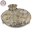 925 Sterling Silver 8.0 inch Hallmarked Exclusive Puja Set - 8.0" Set