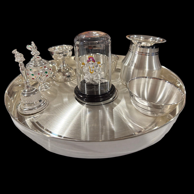 925 Sterling Silver 9.0 inch Puja Exclusive Hallmarked Set - 9.0" Set