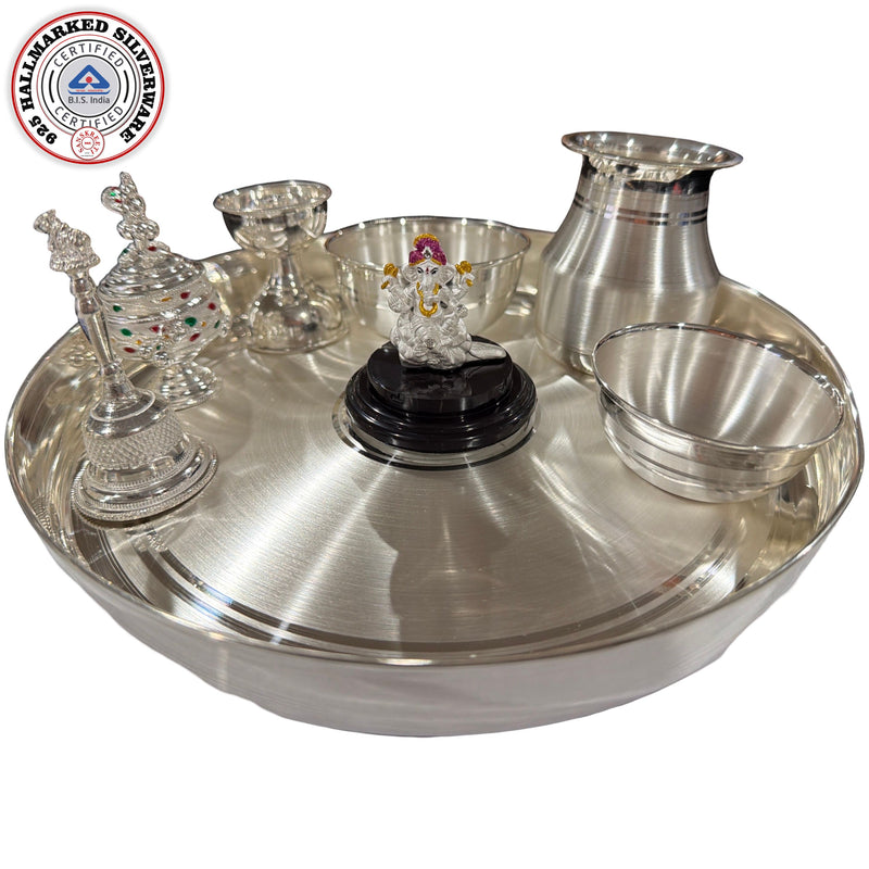 925 Sterling Silver 9.0 inch Puja Exclusive Hallmarked Set - 9.0" Set