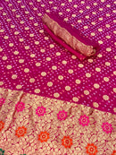 Authentic Banarasi Bandhej Georgette Silk Saree