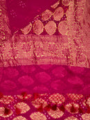 Authentic Banarasi Bandhej Georgette Silk Saree