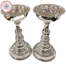 925 Sterling Silver Hallmarked Round Samai / Kuthu Vilakku Pair