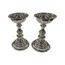 925 Sterling Silver Hallmarked Small Round Diya Set / Kuthu Vilakku Pair