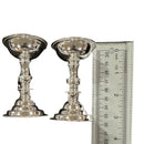 925 Sterling Silver Hallmarked Small Round Diya Set / Kuthu Vilakku Pair