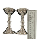 925 Sterling Silver Hallmarked Small Round Diya Set / Kuthu Vilakku Pair