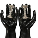 925 Sterling Silver Hallmarked Small Round Diya Set / Kuthu Vilakku Pair